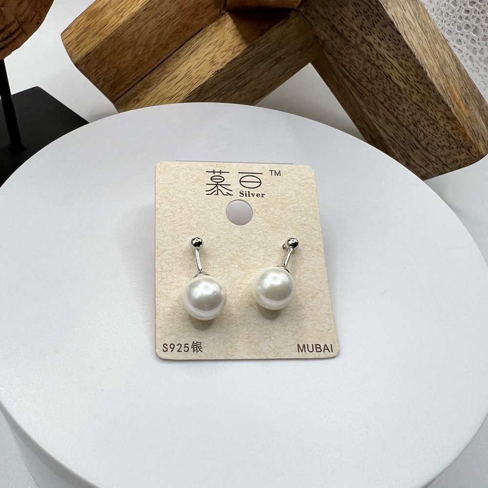 Mubai S925 Silver and Faux Pearl Earrings NEW